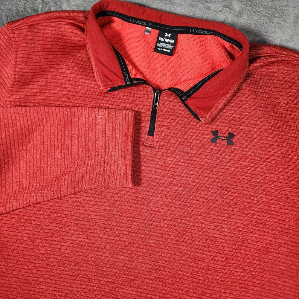 Under Armour Men's XXL Red Storm SweaterFleece Quarter Zip Pullover Golf Jacket